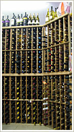 shelf with rare exquisite wines in Rosemont liquors